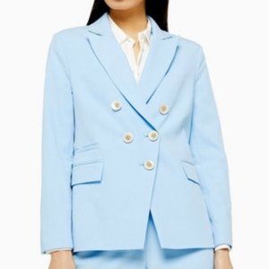 Topshop Taylor Blazer In Light Blue
